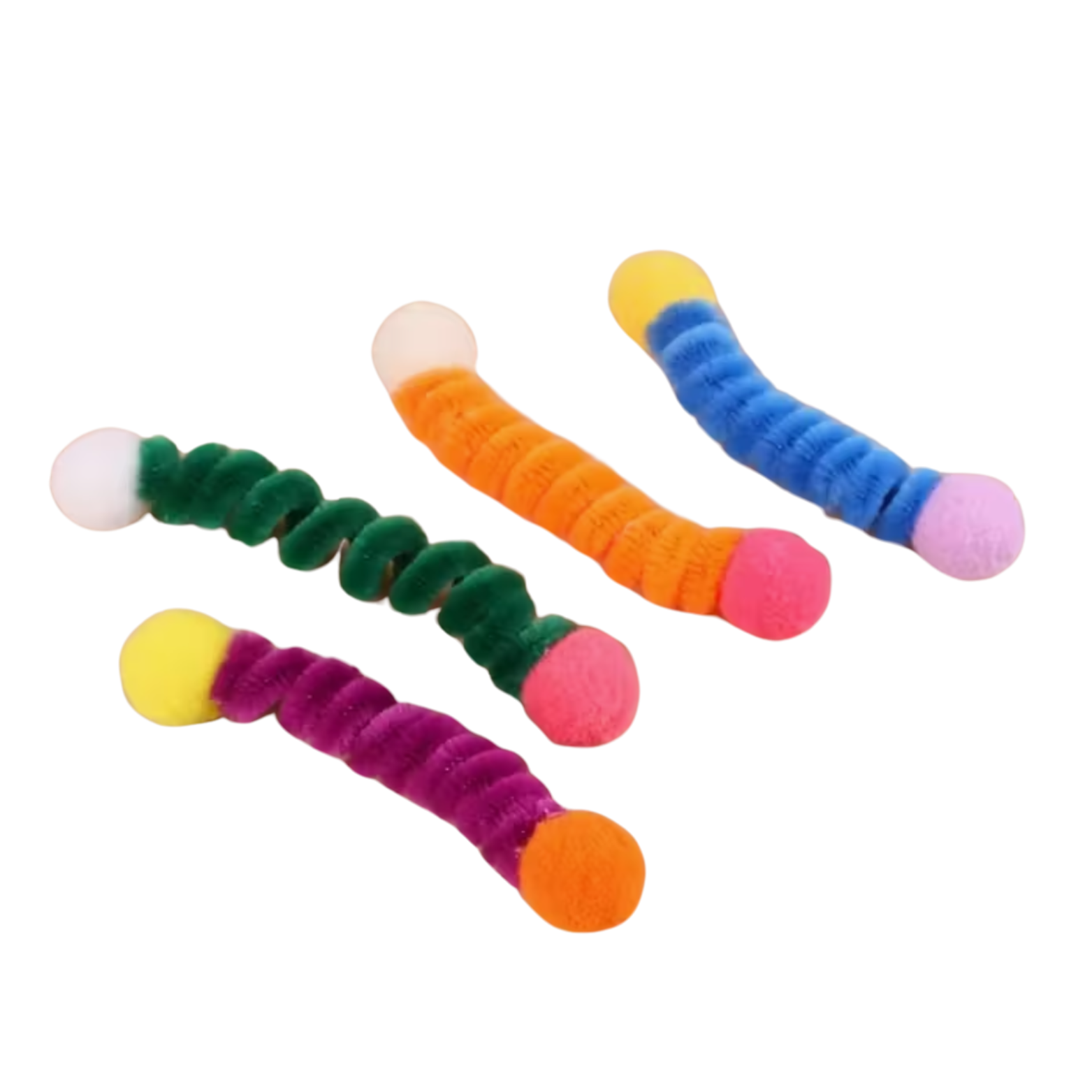 Ressorts souples pour chat – Lot de 2 en tissu coloré